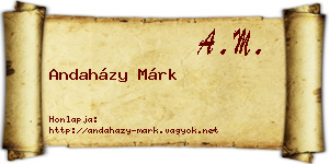 Andaházy Márk névjegykártya