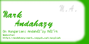 mark andahazy business card